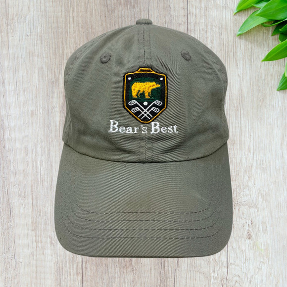 Bear's Best Golf Club Strapback Dad Hat Cap Embroidered Imperial Headwear - Picture 1 of 7